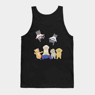 Adorable Newborn Baby Kittens & Puppies All In Together Tank Top